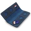 MegaGear Portacarte SD in Pelle: Custodia per Schede di Memoria, 12 Scomparti, Ultra Sottile, Resistente - Blu