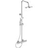 Ideal Standard Ceratherm T25 Sistema doccia, soffione doccia a risparmio idrico con getto variabile e protezione antiscottatura, altezza regolabile, flessibile doccia - Cromato (315x489,5x1030 mm)