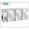 Banco frigo bar 3 porte, Ventilato, in Acciaio Inox