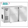 Banco frigo bar 2 porte, Ventilato, in Acciao Inox