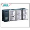 Banco frigo bar 3 porte vetri, Ventilato, in Skinplate Nero