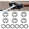 YnGia 6 Pezzi Vetro Spia Freno Moto 18mm Universale Cilindro Maestro Freno Moto Pompa Freno Posteriore Olio Specchio Lente di Vista Guarnizione Anteriore Posteriore di Ricambio