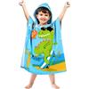 BTNEEU Asciugamano Poncho Mare Bambino Telo Mare con Cappuccio Super Assorbente Asciugatura Rapida Accappatoio a Poncho per Bambini 2-6 anni