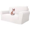 MAXIJIN Copridivano super elasticizzato per divano a 2 posti, coprisedili 1 pezzo Coprisedili jacquard Copridivano per cani Pet Friendly Fodera per divanetto aderente (2 posto, Bianca)