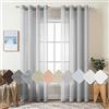 MIULEE Tende Lino Trasparenti Grigio Chiaro con Occhielli, 2 Pannelli 140L x 280A cm - Tende Soggiorno & Camera da Letto Filtranti Luce per Interni