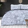 Sleepdown Set di biancheria da letto con copripiumino e federe, double-face, con palma tropicale, motivo floreale, colore: bianco e nero, morbido, facile da pulire, 1 pezzo 200 x 200 cm
