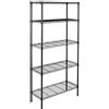Amazon Basics Scaffaliera a 5 ripiani, altezza dei ripiani e piedini di livellamento regolabili, peso massimo 795 kg, Nero, 36 x 91 x 183 cm (D x W x H)