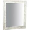 Biscottini specchio da parete bagno e camera 89x107x6 cm | Specchio ingresso da parete con ganci | Specchio bianco