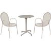 MIlani Home OPERA - set tavolo in metallo cm Ø 60 x 74 h con 2 poltrone Maris