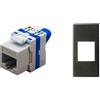 TechLy presa di rete RJ45 UTP CAT.6a tooless + Axolute nera