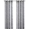 Madison Park Tenda semi-velata moderna e contemporanea con stampa botanica, con occhielli per finestra, per soggiorno, camera da letto e dormitorio, 50 x 95 cm, grigio uccellino