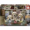 Educa - Puzzle 500 pezzi per adulti | Cuccioli nei bagagli. Pezzi perfettamente finiti e sicuri per i bambini. Misura montata: 48 x 34 cm. Include colla fix Puzzle. Da 11 anni (17645)