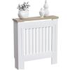 Vida Designs Arlington Copertura del radiatore Bianco - Piccolo - Stile Shaker moderno con doghe verticali per miglior circolazione del calore - H83.3xW78xD19cm - MDF verniciato con ripiano in legno