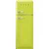 Smeg linea Anni '50 Smeg Frigorifero doppia porta con cerniere a destra a libera installazione FAB30RLI5 finitura verde lime da 60 cm