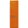 Smeg linea Anni '50 Smeg Frigorifero combinato con cerniere a destra a libera installazione FAB32ROR5 finitura arancione da 60 cm