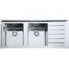 Franke PRONTA CONSEGNA - Franke: Lavello due vasche con gocciolatoio a destra Neptune Plus NPX 621 101.0068.377 finitura inox satinato da 116x51 cm