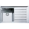 Franke: Lavello una vasca con gocciolatoio a destra Neptune Plus NPX 611 101.0068.368 finitura inox satinato da 86x51 cm