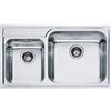 Franke: Lavello due vasche Galassia GAX 620 101.0017.507 finitura inox satinato da 86x50 cm