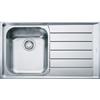 Franke: Lavello una vasca con gocciolatoio a destra Neptune NEX 611 101.0040.731 finitura inox satinato da 86x51 cm