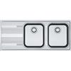 Franke PRONTA CONSEGNA - Franke: Lavello due vasche con gocciolatoio a sinistra Smart SRX 621 101.0356.896 finitura inox satinato da 116x50 cm
