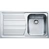 Franke: Lavello una vasca con gocciolatoio a sinistra Logica Line LLL 611-L 101.0086.240 finitura dekor da 86x50 cm