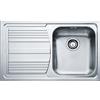 Franke: Lavello una vasca con gocciolatoio a sinistra Logica Line LLL 611 101.0086.233 finitura dekor da 79x50 cm