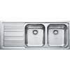 Franke PRONTA CONSEGNA - Franke Lavello due vasche con gocciolatoio a sinistra Logica Line LLX 621 101.0150.821 finitura inox satinato da 116x50 cm