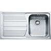 Franke PRONTA CONSEGNA - Franke: Lavello una vasca con gocciolatoio a sinistra Logica Line LLX 611-L 101.0085.776 finitura inox satinato da 86x50 cm
