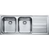 Franke: Lavello due vasche con gocciolatoio a destra Logica Line LLL 621 101.0086.271 finitura dekor da 116x50 cm