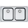 Franke PRONTA CONSEGNA - Franke: Lavello due vasche Smart SRX 620-86 101.0356.666 finitura inox satinato da 86x50 cm