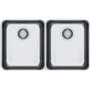 Franke Lavello due vasche Aton Sottotop ANX 120 122.0536.341 finitura inox satinato da 72x40 cm