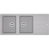 Franke Lavello due vasche con gocciolatoio Boston BFG 621 114.0276.592 finitura fragranite alluminio da 116x50 cm