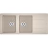 Franke PRONTA CONSEGNA - Franke Lavello due vasche con gocciolatoio Boston BFG 621 114.0276.586 finitura fragranite sahara da 116x50 cm