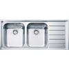 Franke: Lavello due vasche con gocciolatoio a destra Neptune NEX 221 127.0059.718 finitura inox satinato da 116,4x51,4 cm