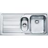 Franke: Lavello una vasca con vaschetta e gocciolatoio a sinistra Logica Line LLX 651 101.0085.812 finitura inox da 100x50 cm