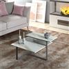 Maconi Tavolino Scacco matto 1071 con doppio piano in gres da 70 cm e h. 38 cm serie Coffee Table collection