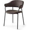 Connubia Sedia Signorina CB2111 con struttura in metallo e seduta in tessuto sintetico vintage - Con braccioli - IN PROMOZIONE CON VOUCHER