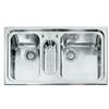 Alpes Lavello semifilo a due vasche F 589/2V1B con bacinella in acciaio inox da 89x51 cm