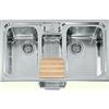 Alpes Lavello semifilo a due vasche F 589/2V1B-E con bacinella in acciaio inox da 89 cm