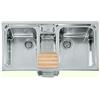 Alpes Lavello semifilo a due vasche F 599/2V1B-E con bacinella in acciaio inox da 99x51 cm
