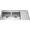 Alpes Lavello semifilo a due vasche LFRS 5117/2V1S con gocciolatoio a destra in acciaio inox da 117x51 cm