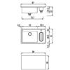 Alpes Lavello filotop LFPS 587/1V1B con bacinella in acciaio inox da 87x51 cm