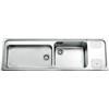 Alpes Lavello da appoggio a due vasche A5-5158/1V81V2C con vasca da 8 cm a destra in acciaio inox da 158 cm
