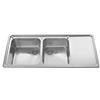 Alpes Lavello semifilo a due vasche 117/2V1SL con gocciolatoio a destra in acciaio inox da 117x51 cm