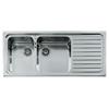 Alpes Lavello semifilo a due vasche F 5119/2V1S con gocciolatoio a destra in acciaio inox da 119x51 cm