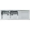 Alpes Lavello semifilo a due vasche F 5149/2V1S con gocciolatoio a destra in acciaio inox da 149x51 cm