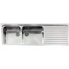 Alpes Lavello semifilo a due vasche F 5159/2V1S con gocciolatoio a destra in acciaio inox da 159x51 cm