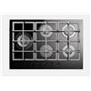 Ilve PRONTA CONSEGNA - Ilve Piano cottura a gas Professional Plus HCG75SCK in vetro temperato nero da 75 cm