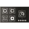 Fulgor Milano Fulgor Piano cottura a gas FCH 905 G DWK BK finitura vetro nero da 91 cm