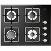Fulgor Milano Fulgor Piano cottura a gas FCH 604 G BK finitura vetro nero da 62 cm